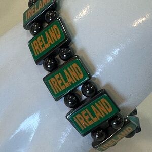 IRELAND Themed Stretch Bracelet with Green Accents